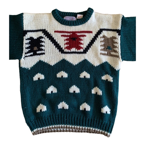 Monument  Vintage knit Sweater Crewneck Knitwear men’s 100% acrylic Large - Picture 3 of 8